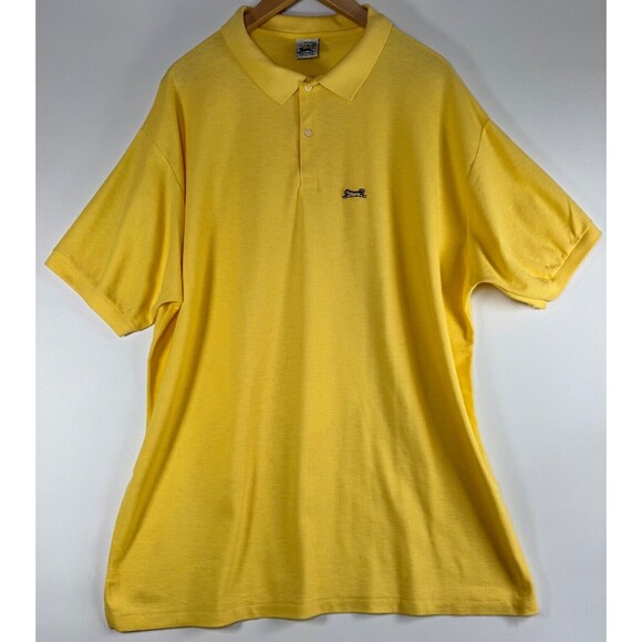 Vintage Le Tigre Polo Shirt Mens 3X Tall Yellow Short Sleeve Made in USA Tennis - Picture 1 of 9